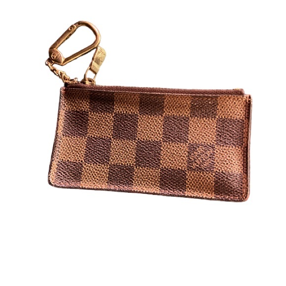 RARE Authentic Vintage Louis Vuitton Damier Key Cles Leather on the back - Picture 3 of 9